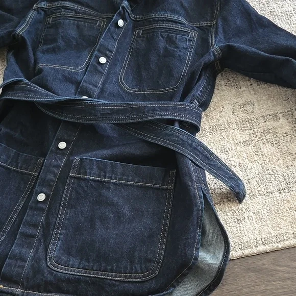 Banana Republic Belted Denim Jacket Size M - Picture 3 of 6